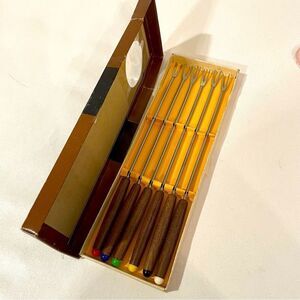 Vintage MCM CHADWICK rosewood fondue forks